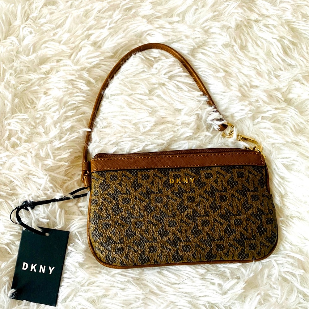 DKNY Wristlet Brown / Tan NWT